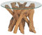 vidaXL Teak Treibholz Massivholz Couchtisch Beistelltisch mit Glasplatte 60cm