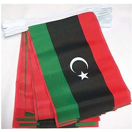 AZ FLAG - Fahnenkette Libyen 6 Meter Mit 20 Flaggen - 21x14 cm - Libyen Girlande Flaggenkette 14 x 21 cm