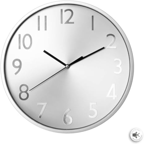 ATMOSPHERA CREATEUR D'INTERIEUR Wanduhr – Glas und Metall – Silber Durchmesser 30 cm – Atmosphäre für den Innenbereich