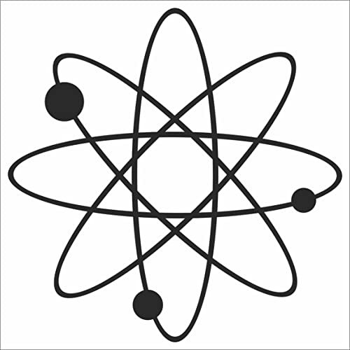 JINTORA - Autoaufkleber Tuning - Auto Aufkleber - Atom Symbol Zeichen - 99x99 mm -Auto Sticker Bus Fenster Heckscheibe Camper wetterfest Outdoor Sticker Auto Deko LKW Tuning Selbstklebend - schwarz
