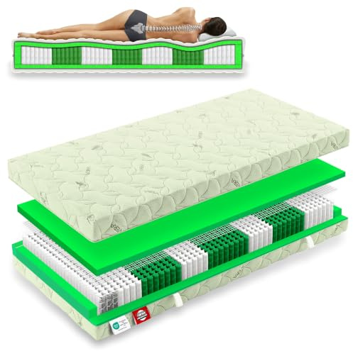Matratzen Perfekt Taschenfederkernmatratze München 140x200 H3 23 cm | 7-Zonen 1000 Federn Aloe-Vera-Bezug atmungsaktiv allergikerfreundlich belastbar bis 100 kg