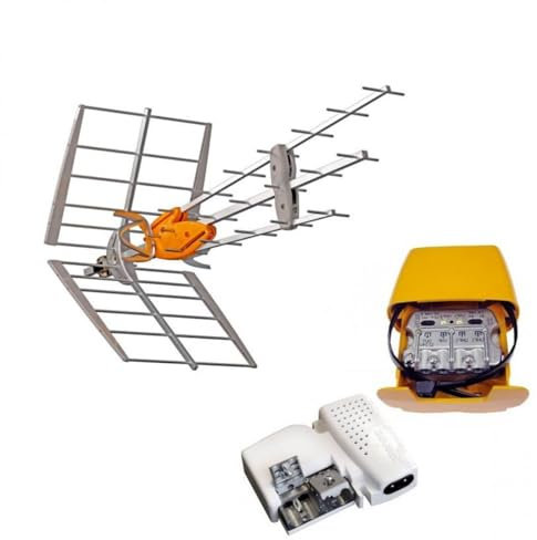 Pack Estudiantes TELEVES 149921 DAT Boss Antena Inteligente UHF LTE700 (C.21 C.48) + Fuente Alimentación 24V + Amplificador de Mástil