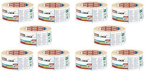 tesa Malerband für einfache Malerarbeiten, 50m x 50mm (10 Rollen, 50m:50mm)