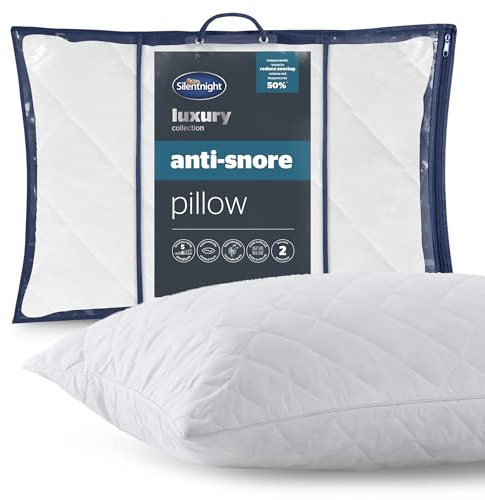 Silentnight Luxury Quilted Anti Snore Pillow | Stop Snoring Aids, Snore Stopper for Men Women, No Snore, Fibadown Fibres