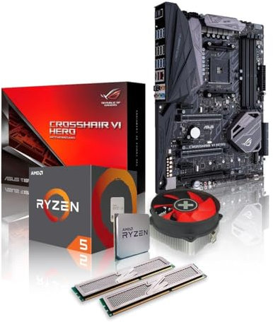 Upgrade-Kit Ryzen 5 3600 6X 3.6GHz 32GB DDR4 ASUS ROG Crosshair VII WiFi completamente assemblato + aggiornamento BIOS