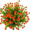 Ruiuzioong Künstliche Blumen, 4er-Pack, UV-beständig, grüne Sträucher, Pflanzen, drinnen und draußen, zum Aufhängen, Pflanzgefäß, Dekoration für Haus und Garten (Orange)
