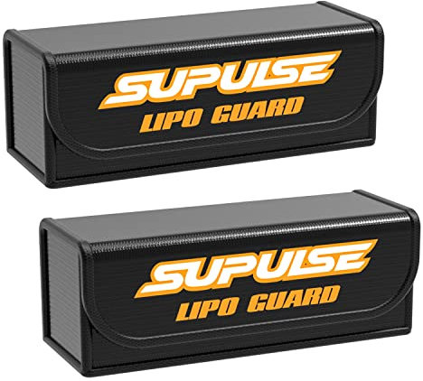 SUPULSE LiPo Batterietasche, 2 Stück, feuerfeste und explosionsgeschützte Aufbewahrung