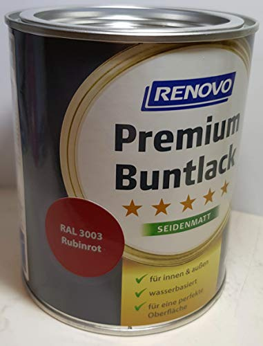 125 ml RENOVO Premium Buntlack seidenmatt, RAL 3003 Rubinrot
