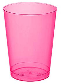 Party Essentials Hard Plastic 10-Ounce Party Cups/Drinking Glasses/Tall Tumblers, 100-Count, Neon Pink