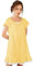 Nanxson Chemise de Nuit Femmes Coton Vêtements de Nuit Été Manche Courte Robe de Nuit Vintage Pyjama(L, Jaune)