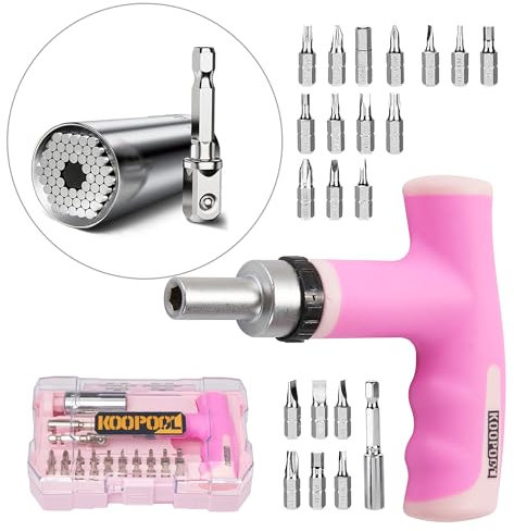 KOOPOOL Super Wrenches Universal Socket Unscrew Any Bolt Tool Set-Cool Gadgets Gifts Idea & Christmas Stocking Stuffers for Women, Wife, Mother, Mom, Mechanic, Tech, Handywoman, Her