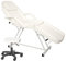 LEADZM Table de Massage Pliante Professionnelle avec Tabouret à roulettes Legere Aluminium Housse Table Massage Lit Cosmétique Massage 3 Sections Portable Ergonomique Blanc