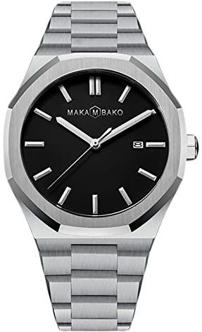 rorios Herren Uhren Wasserdicht Analogue Quartz mit Edelstahlband Kalender Business Armbanduhr Sport Uhren für Herren Männer