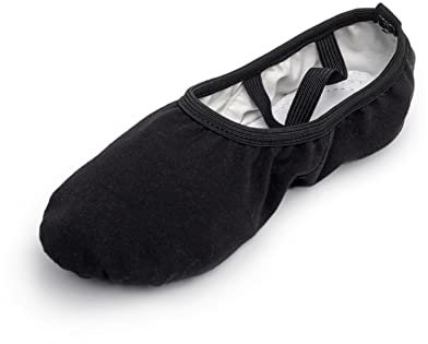 Rosefinch Scarpe da Danza Tela Scarpette da Ballo Mezza Punta Suola Spezzata per Bambini Ragazze e Adulti.28EU-Nero1/Rosa/Beige/Marrone