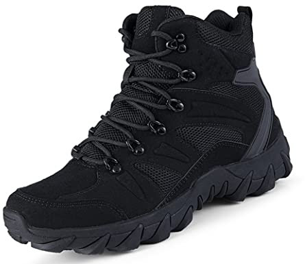 IYVW AS33 702 Armee Bundeswehr Combat Militärstiefel Reißverschluss Einsatzstiefel Boots Schwarz 41EU