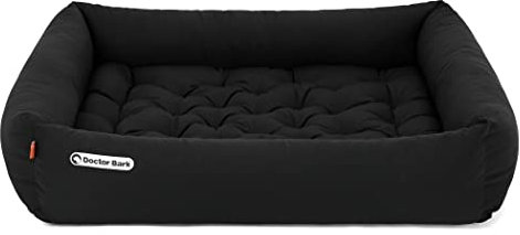 Doctor Bark Hundebett Orthopädisch - Waschbar bis 95°C, Geruchsfrei & Hygienisch - Kuscheliger Hundekorb Grosse Hunde mit Hundematratze (XL - 100x90 cm, Schwarz)