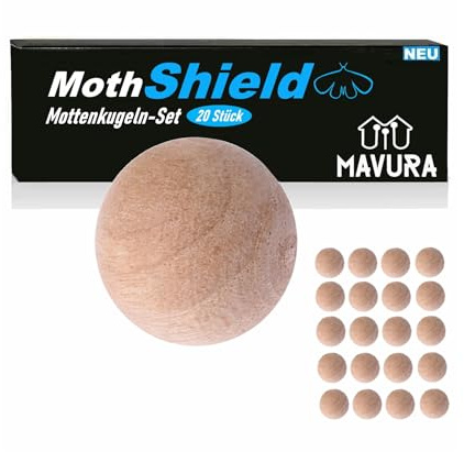 MAVURA MothShield Anti Motten Kugeln Mottenfrei Mottenkugeln, Mottenkugel Mottenschutz Mottenstopp [20er Pack]
