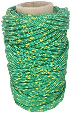 Polyesterkordel 3mm * 25m. Bastelseil Paracord. Makramee Schnur für Bindeschnur Heimwerkerschnur Wäscheleine. Grün mit Gelb