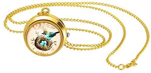 Avaner Retro Taschenuhr mit Kette Klassisches Altmodisches Steampunk Motorrad Design Kettenuhr Unisex Anhänger Halskette Analog Handaufzug Uhr für Männer Frauen