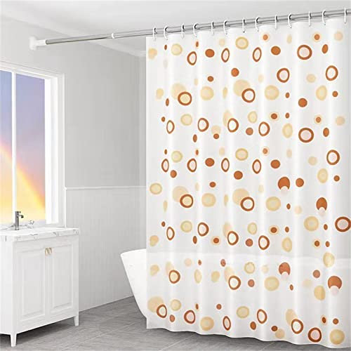 Roogsoo Duschvorhang W180cm x L180cm Orange Duschrollo Anti-Schimmel, Duschvorhänge Wasserdicht, 3D Outdoor Vorhang Waschbar, Schnell Trocknend Polyester, Extra Lange Badezimmer gardinen mit 12 Haken