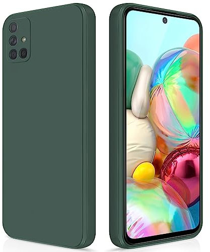 GiiYoon Hülle Kompatibel mit Samsung Galaxy A71, Hochwertiges Liquid Silicone Case, Rundumschutz Handyhülle, Kratzfestes Weiches Mikrofaserfutter- grün