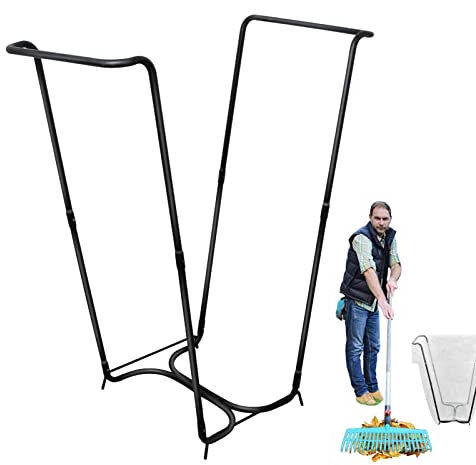 Trash Bag Holder Standing Sack Holder Metal Bin Bag, Bag Holder Stand, Versatile Garbage Bag Holder For Leaves, Trash, Laundry, Easy To Install