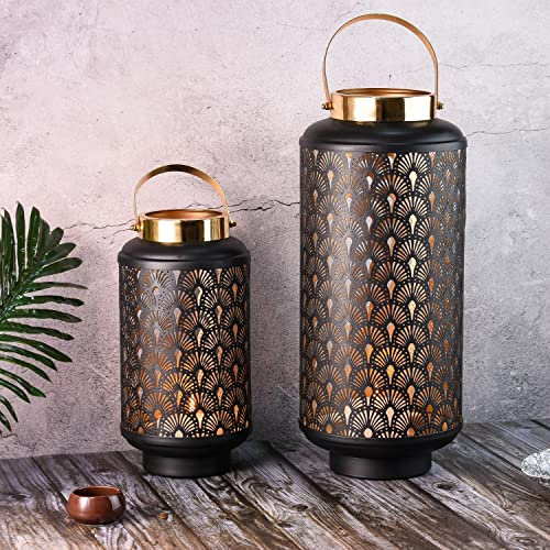 Marrakesch 2er Set Gartenwindlicht Windlicht 44 cm und 30 cm | Windlichter für Draußen Braga als Gartendeko