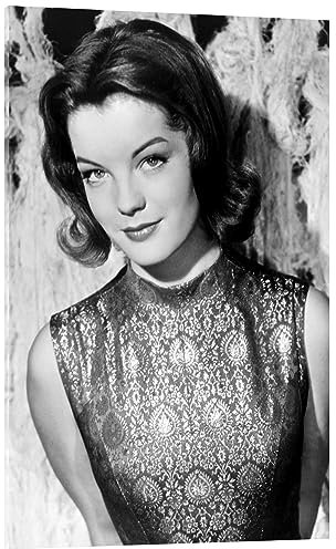 Posterlounge Romy Schneider Tableau en verre acrylique 70 x 100 cm Noir et blanc Tableaux Décoration murale