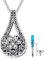 enjoylifecreative Hund Katze Pfote Urne Halskette für Asche 925er Sterling Silber Tierurne Kette für Hunde Katzen Asche Haustier Erinnerung Andenken Schmuck für Damen Mädchen Tierliebhaber