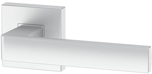 ERGO - Maniglia per porta senza rosetta di serratura, argento opaco, rettangolare, maniglia per porta, maniglia per porta