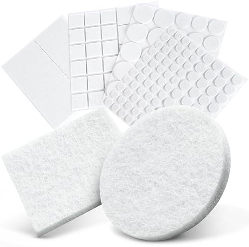 Filzgleiter selbstklebend Weiß 151 Stück (4mm) I Filzgleiter für Stühle I Möbelgleiter Filz selbstklebend I Möbelgleiter aus hochwertigem Nadelfilz I Stuhlgleiter I Klebefilz für Möbelfüße