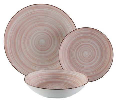 Versa Vajilla Artesia 18 Piezas Rosa Porcelana