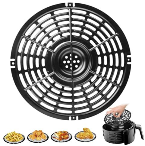 Rejilla para freidora de aire, sartén redonda para freidora de aire de 8,66 pulgadas, antiadherente, apta para lavavajillas, reemplazo de placa 5 cuartos, 22 cm