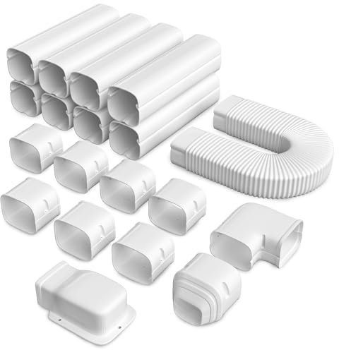 WEETALL 7,6 cm B 3,5 m L Mini Split Line Set Abdeckung, Klimaanlage Dekoratives PVC Line Cover Kit, geeignet für Wärmepumpen