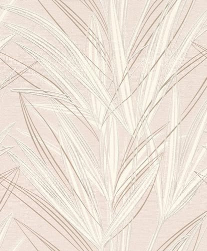 Rasch Welcome Home 654028 - Papel pintado no tejido con plantas y hierbas en color rosa