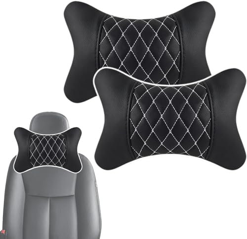 YANGCP Autositz Nackenkissen Kopfstütze Für VW Passat B6 MAGOTAN Saloon Individual/SportLine 2005-2010, Weiche Bequeme Nackenstütze Auto Nackenkissen Kopfkissen Auto Kissen,Black