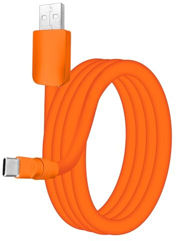 Chubbycable Chubby 2.0 Fast Charging Cable - Durable Soft Silicone USB C Cable, 240W Extra Thick Phone Charger Cord, Data Transfer Type C, 9.8 FT, USB-A to Type-C, Orange+Orange