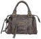 Gave Lux Damen-Umhängetasche aus echtem Wildleder. Handwerkliches Produkt. Hergestellt in Italien GLX220609123FBG Dunkelgrau 25x15x10 cm