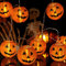 Eledreme Lichterkette halloween deko kürbis, 2M 10 LED lichterkette orange halloween kürbis windlicht, herbst halloween kürbis led outdoor für Halloween, Hochzeiten, Gärten