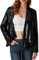 GRACE KARIN Damen Pailletten Glizer Blazer Festliche Langarm Bolerojacke Kurze Leichte Schulterjacke Retro Cocktail Shrug für Party Club Schwarz M