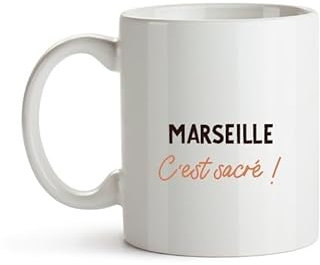 CADEAUX.COM - Mug Personnalisé Marseille - Personnalisé Classique - Message Personnalisable - Cadeau Anniversaire Homme Femme - Marseille