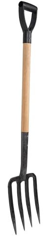 Cofan Horca para cavar | Material: acero endurecido | 4 dientes | Ideal para jardinería y agricultura | Medidas: 23 x 105 cm