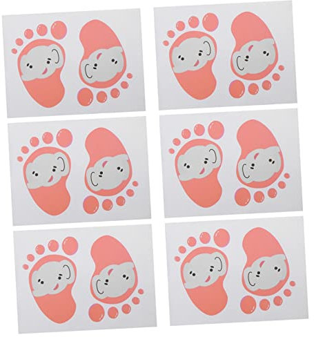 Hoement 12paare Selbstklebende Fußabdruck-aufkleber Für Kinderzimmer Niedliche Cartoon-fußabdruck-sticker Für Anleitung in Bahn Bushaltestellen Und