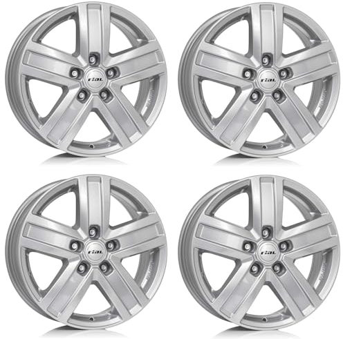 4x Rial Felgen Transporter 6.5Jx16 ET50 5x120 polar-silber kompatibel mit VOLKSWAGEN Amarok Crafter T5 T6