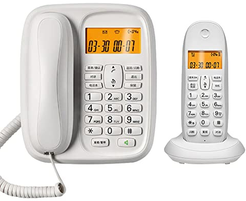 CAFIEDR Telefon für zu Hause, Festnetz + schnurloses Telefon – mit 100% Sperre für störende Anrufe und LCD-Display – Dreierkonferenz – 10 Stunden Sprechzeit/100 Stunden Standby,(Weiß 1)