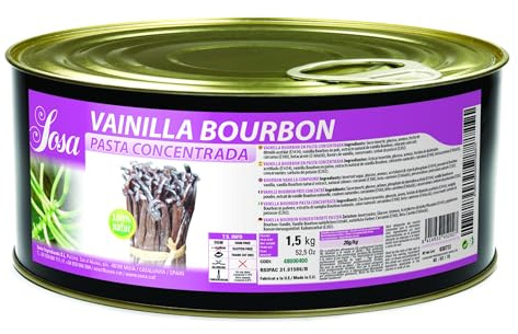 Sosa Vanilla Bourbon Paste - Intense Flavour for Ice Creams, Fillings & More - 1.5kg