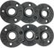 AOYHJA Black Pipe Fitting Bracket Floor Pipe Key clamp Through Pipe Scaffolding Flange Steel Galvanized Black Decorative Joint castBlack Pipe Fitting Brackets, Set of 6 (1/2 inches)