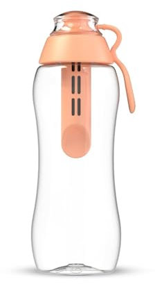 DAFI Borraccia con filtro 0,3 l Peach Fuzz – Bottiglia d'acqua senza BPA con filtro per acqua, bottiglia sportiva con acqua filtrata per viaggi, filtro esterno + filtro a carbone attivo