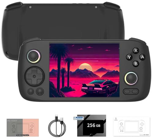 NULA RG406H - Console da gioco portatile retrò con scheda TF 256G / 9000+ giochi, touch screen da 4 pollici, 5000 mAh, Android 13 Unisoc T820, processore retrò emulatore videogioco