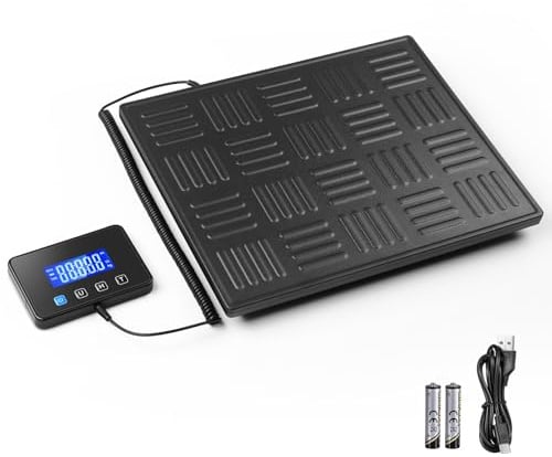 Paketwaage, Drcowu 660lbs/300kg Schwerlast-Postwaage mit Hold/Tare-Funktion, manuelle/automatische Abschaltung, große Kapazitätswaage für Pakete/Gepäck/Zuhause (Schwarz)